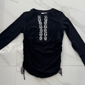 Cabana Life Black Long Sleeve Swim Coverup